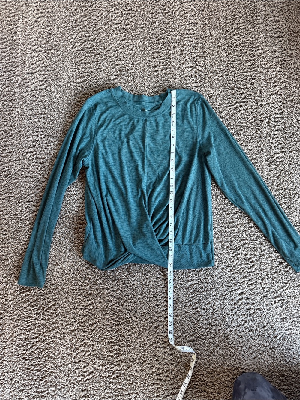 Old Navy (L) Teal Twist-Front Long Sleeve Top
